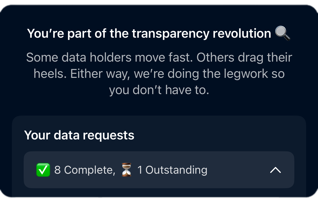 See progress of data requests